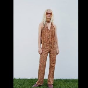 BNWT! Zara Paisley Print straight-cut pants